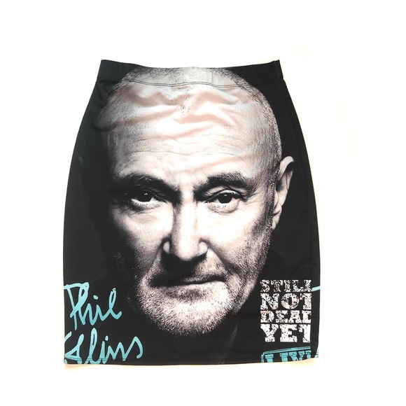 Redbubble Phil Collins Head graphic Mini Skirt in mixed black and white Medium - Picture 2 of 8